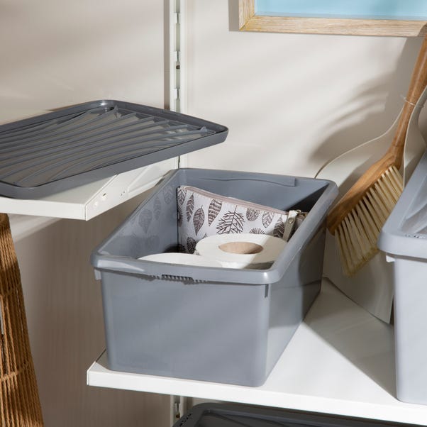 9L Grey Recycled Plastic Storage Box Grey