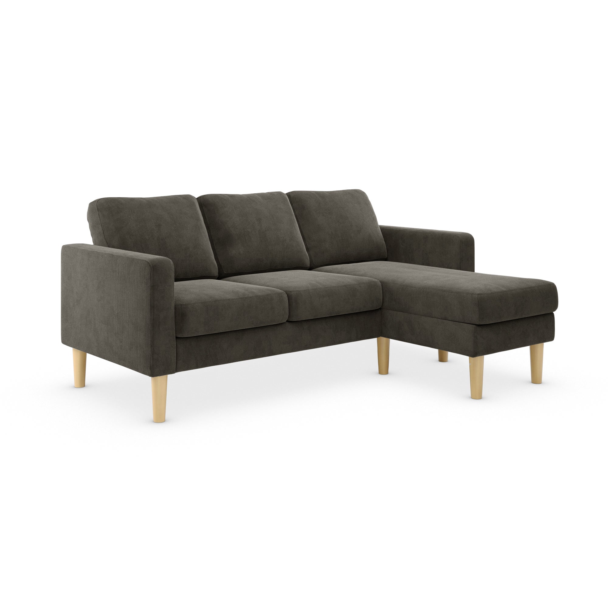 Jacob Cord Compact Corner Chaise Sofa | Dunelm