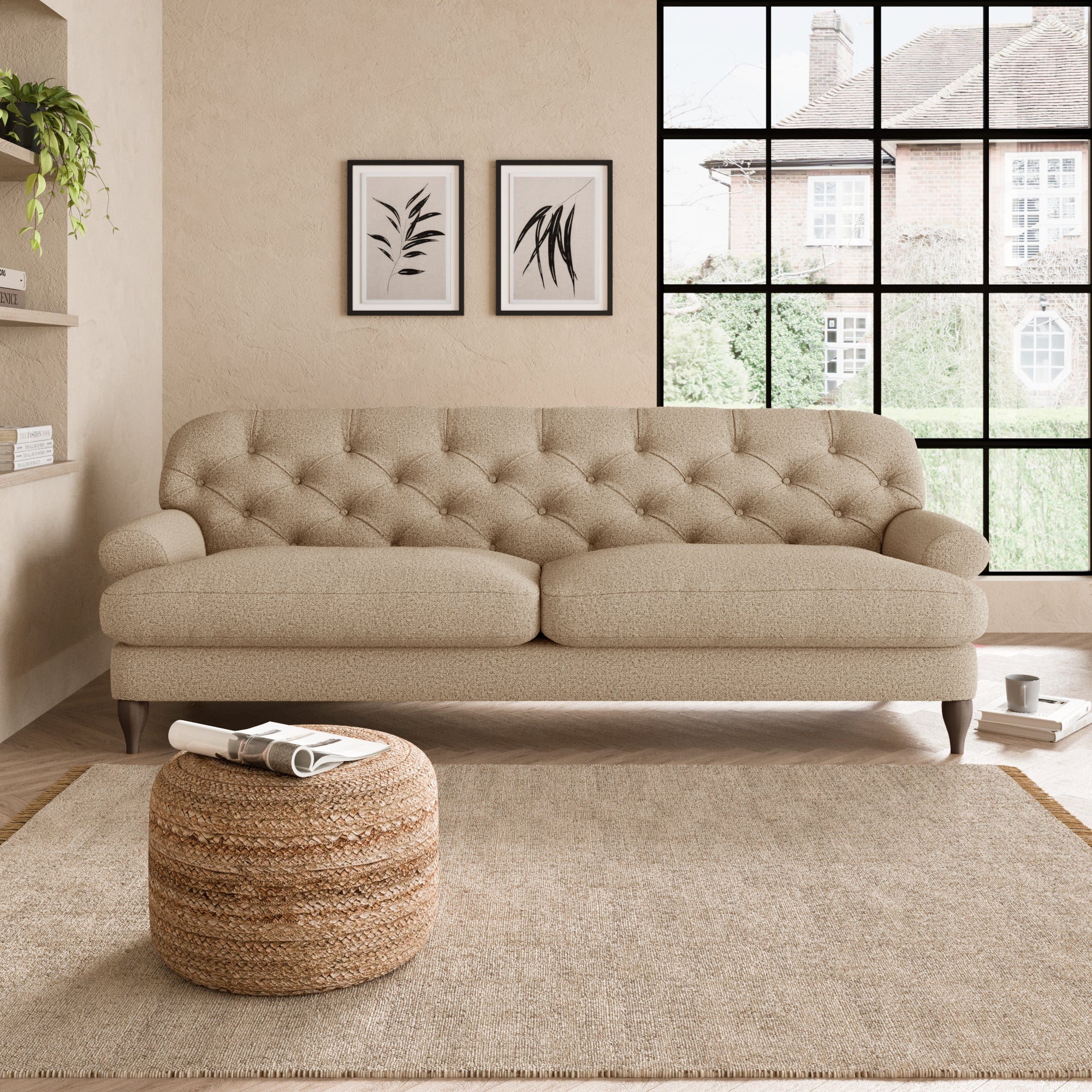 Canterbury 4 Seater Sofa Beige