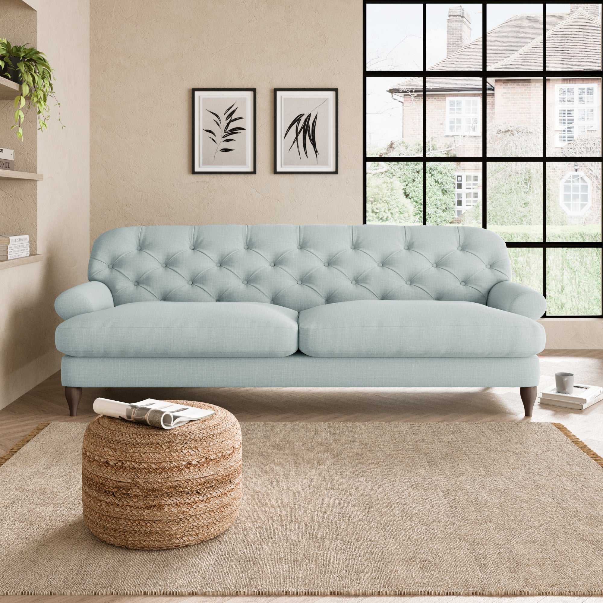 Canterbury 4 Seater Sofa Blue