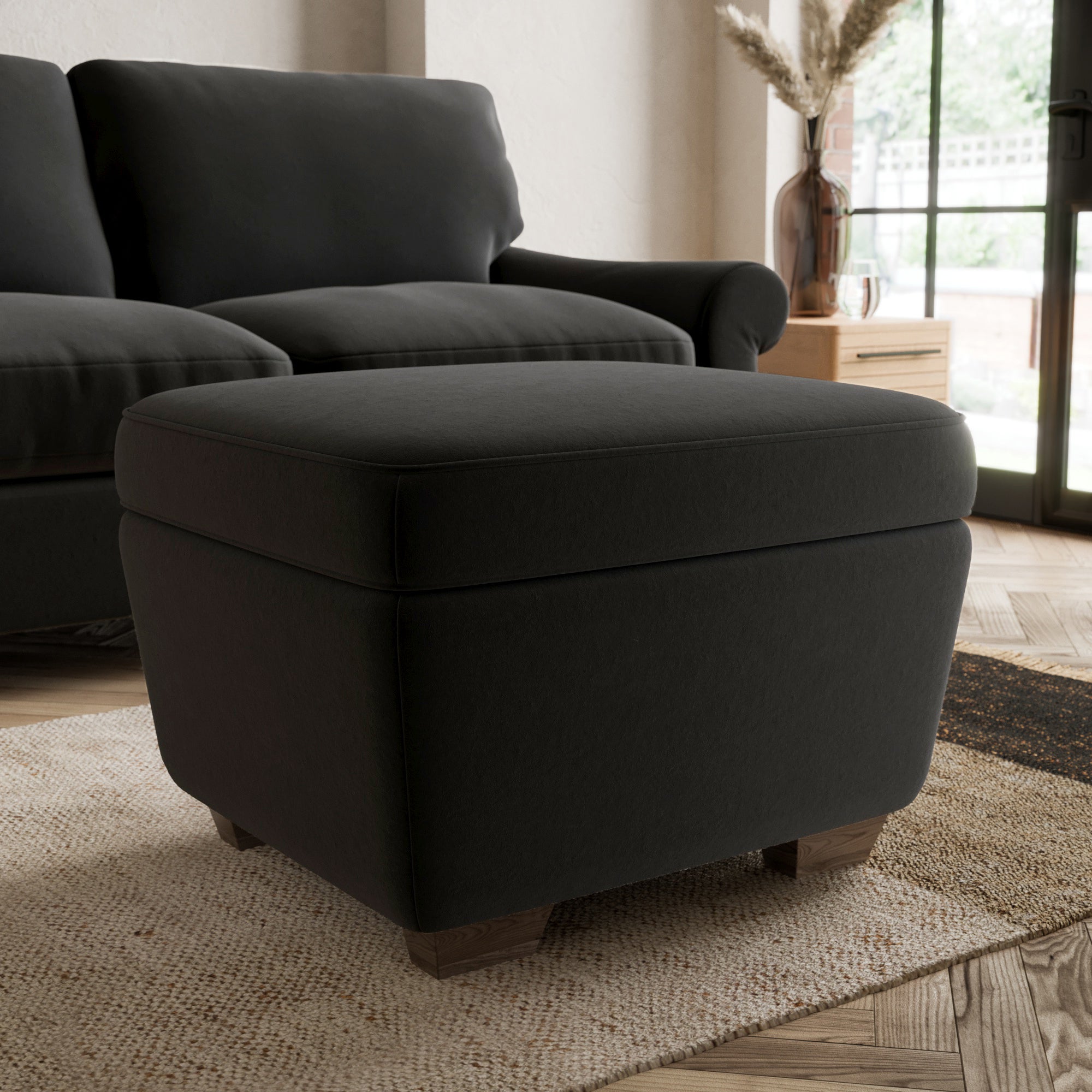 Arundel Storage Footstool Black