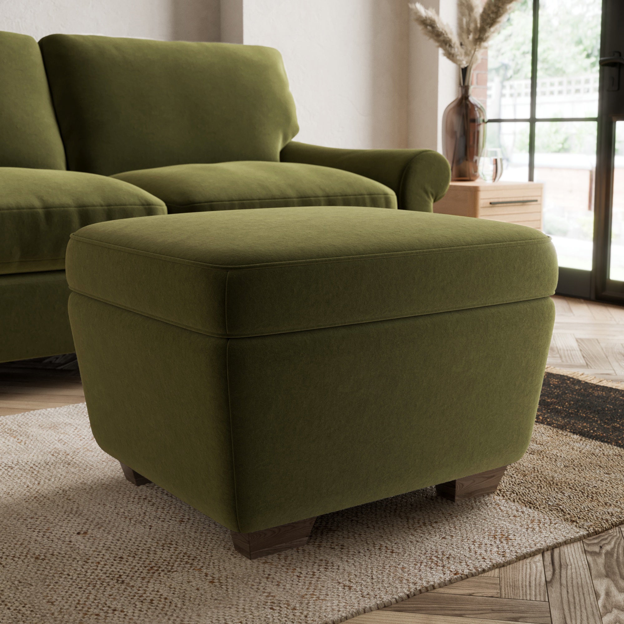 Arundel Storage Footstool Luxury Velvet Olive