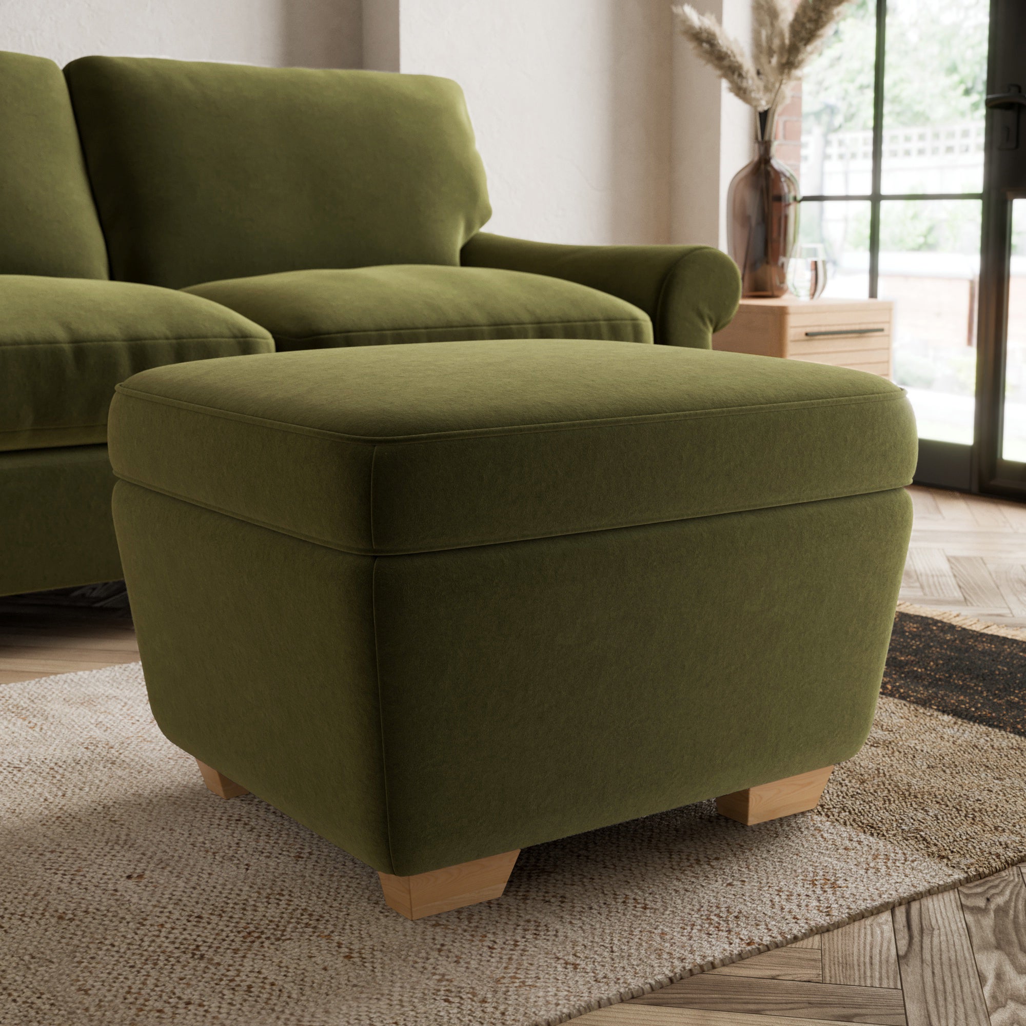 Arundel Storage Footstool Green