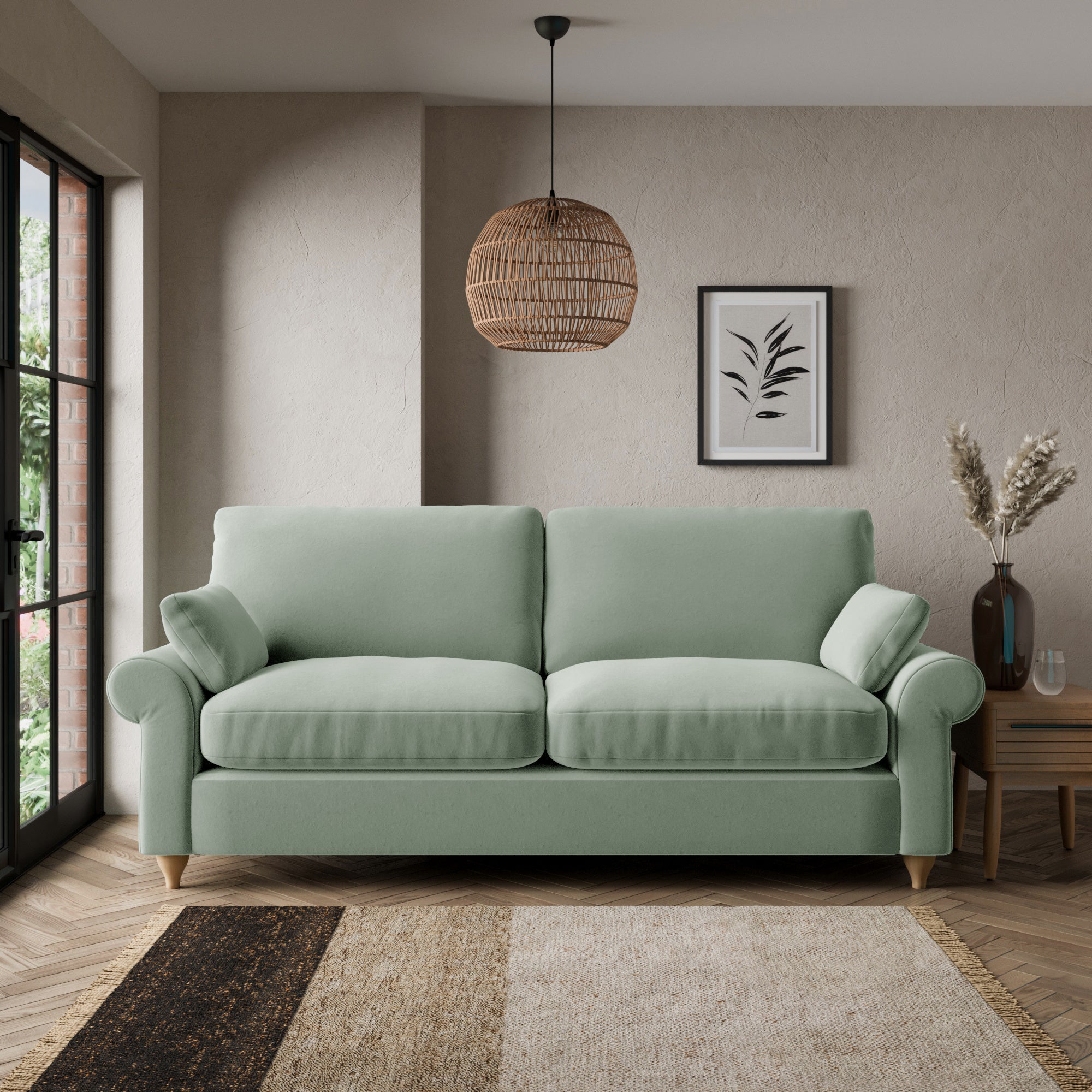 Salisbury 3 Seater Sofa Light Green