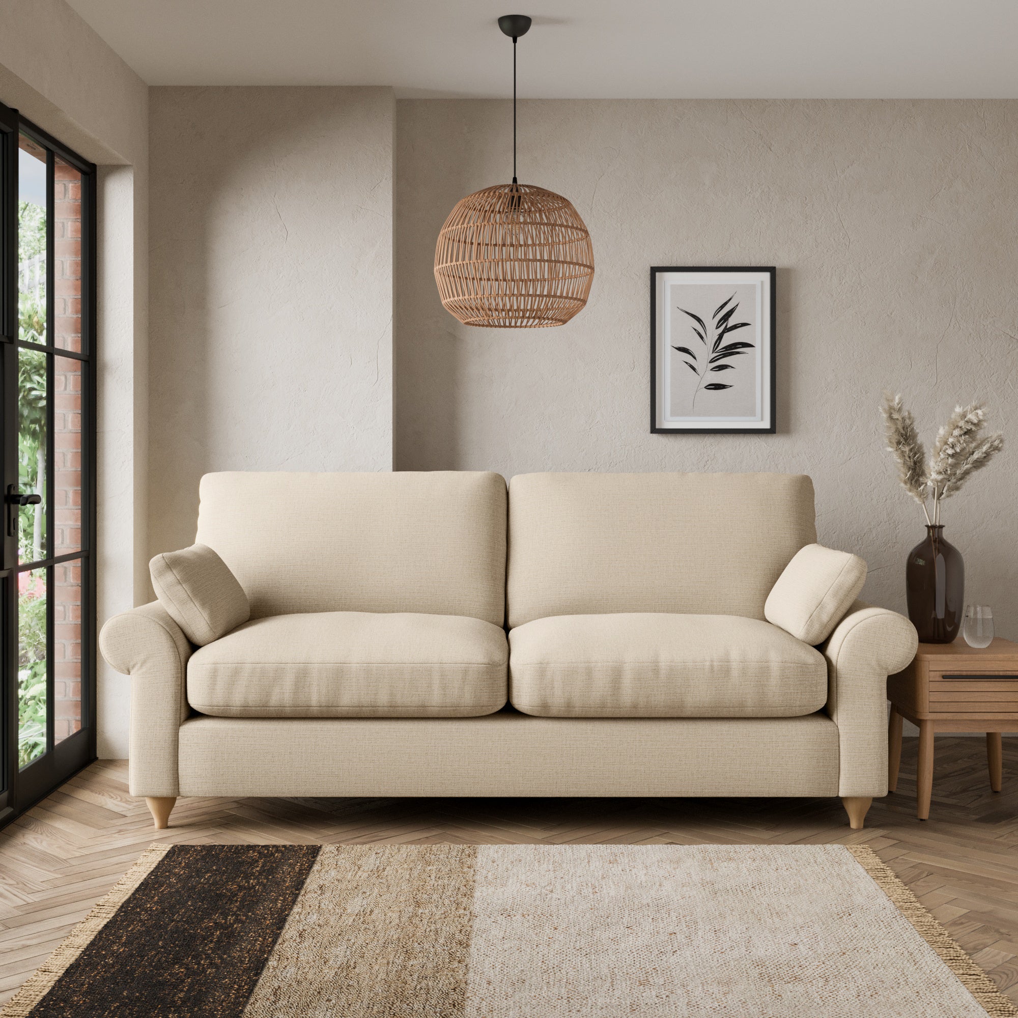 Photo of Salisbury textured weave 3 seater sofa textured weave honey