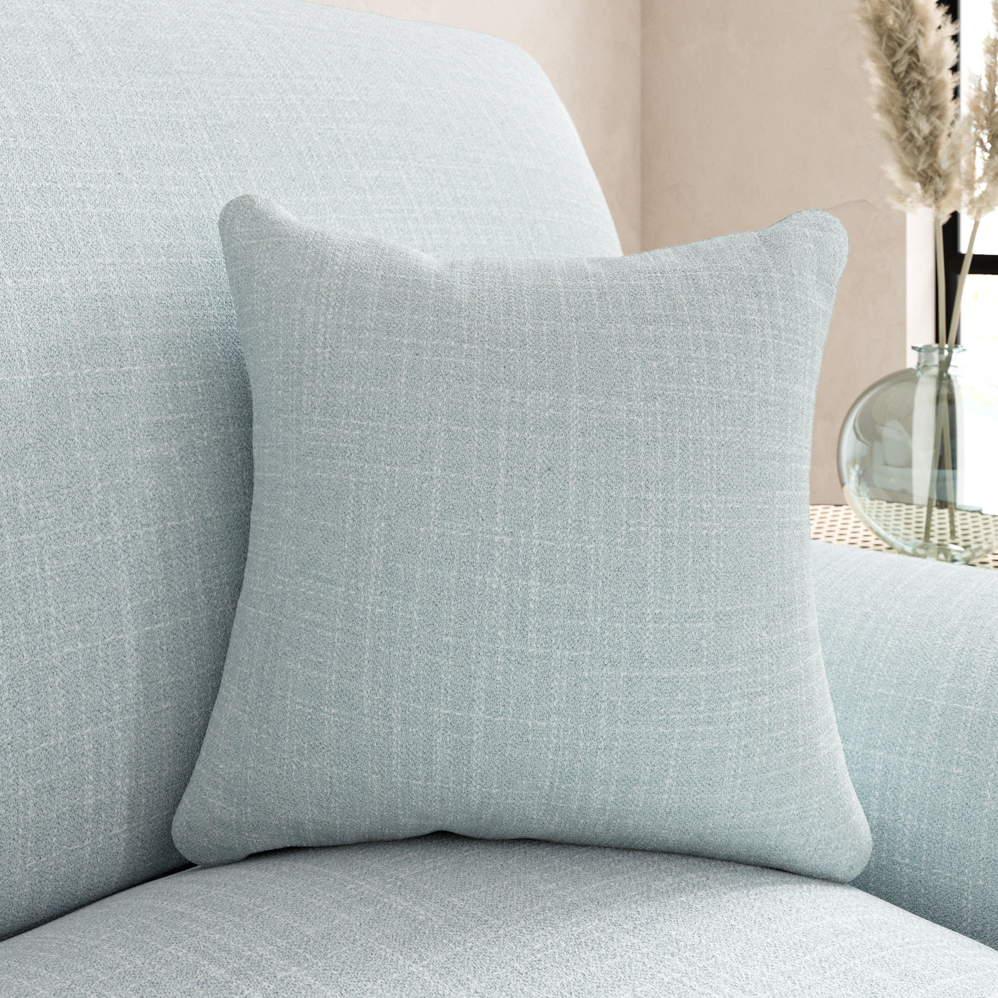 Slub Cotton Scatter Cushion Light Blue