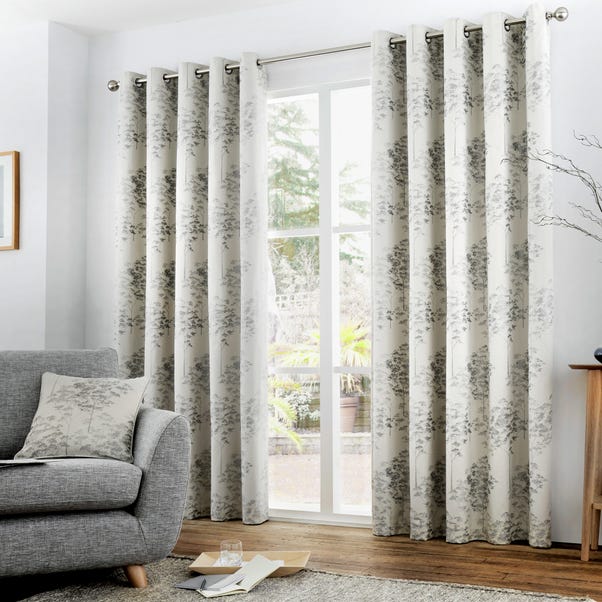 Curtina Elmwood Silver Eyelet Curtains  undefined