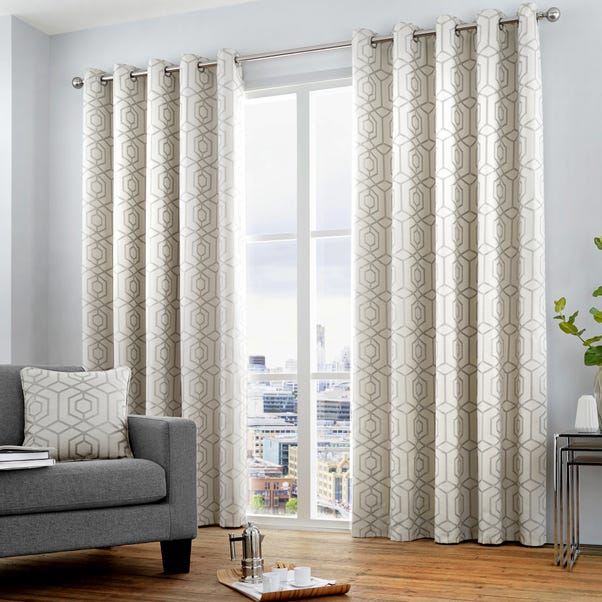 Curtina Camberwell Silver Eyelet Curtains  undefined