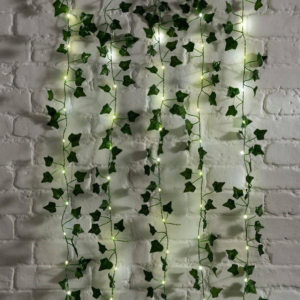 Ivy Warm White LED Curtain Green
