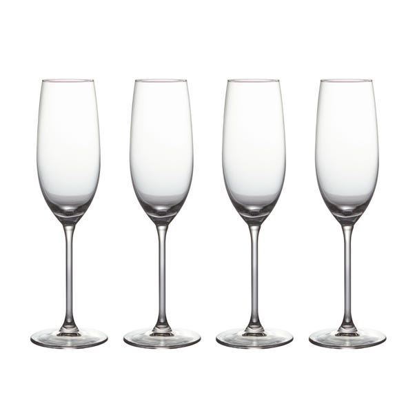 Set of 4 Ravello Champagne Flutes Clear