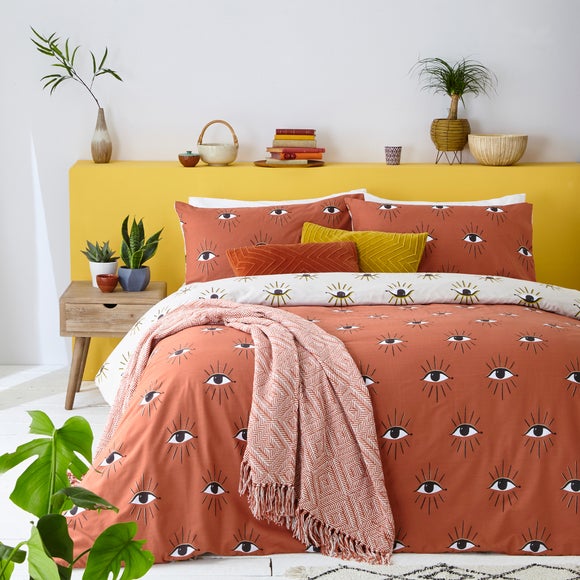 yellow and pink duvet cover