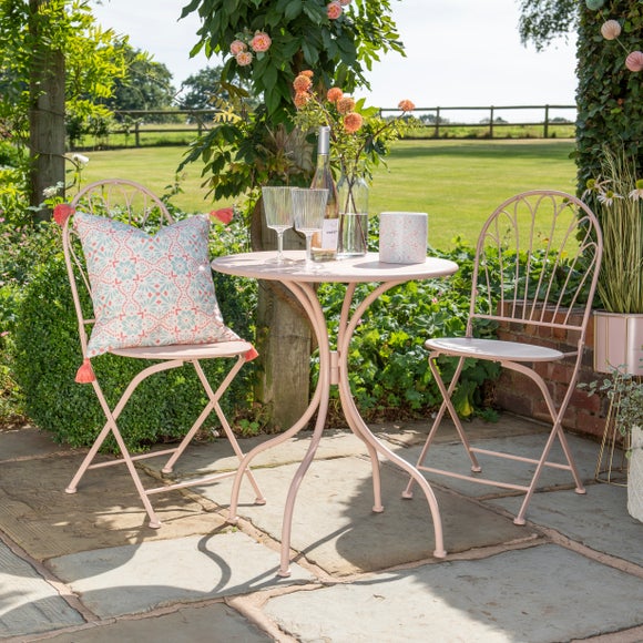 pink bistro table set