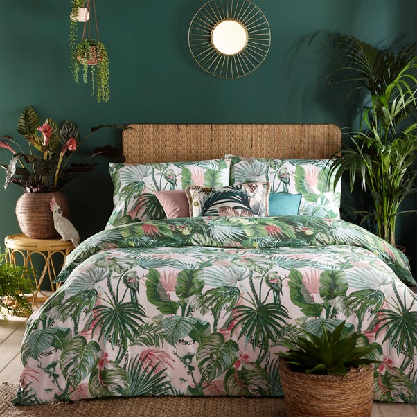 Furn. Amazonia Jade Floral Reversible Duvet Cover and Pillowcase Set ...
