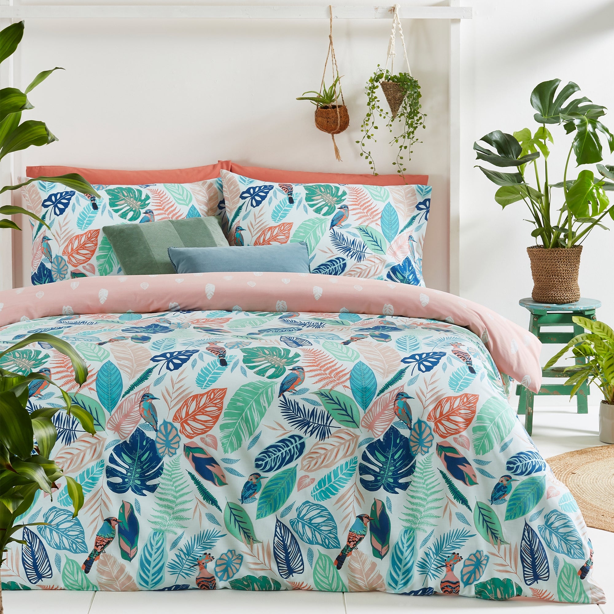 Furn. Guava Floral Reversible Duvet Cover and Pillowcase Set | Dunelm