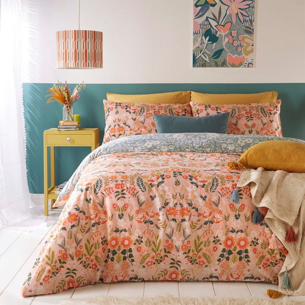 furn. Lorelei Blush Floral Reversible Duvet Cover and Pillowcase Set image 1 of 3