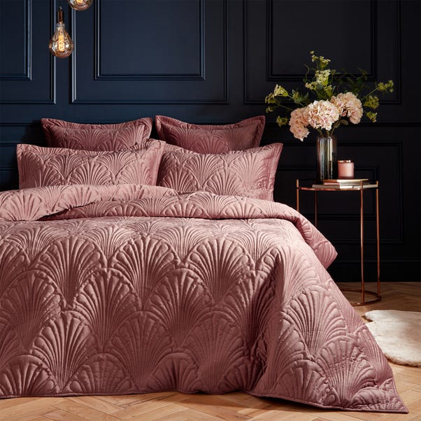 Paoletti Palmeria Blush Embroidered Reversible Duvet Cover and Pillowcase Set image 1 of 3