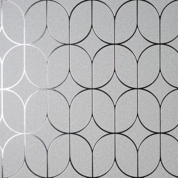 Platinum Rosco Trellis Silver Foil Wallpaper image 1 of 2