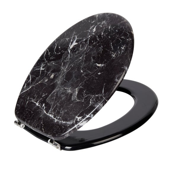 Black and silver toilet shop seat