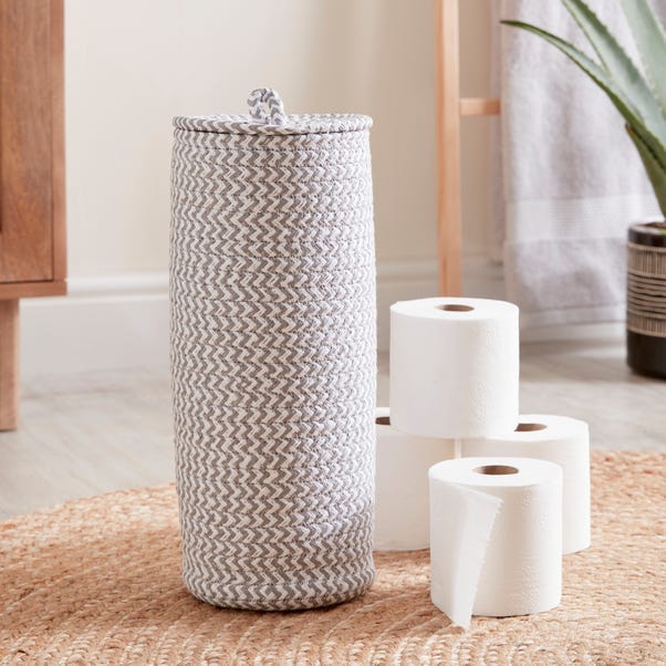 Paper Grey Woven Toilet Roll Storage image 1 of 5