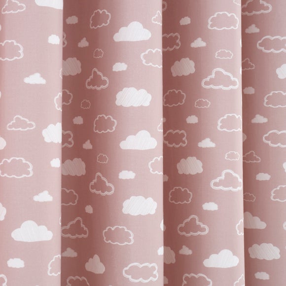 Cloud Pink Eyelet Curtains Dunelm