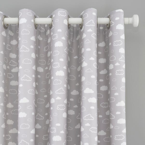 Cloud Grey Eyelet Curtains  undefined