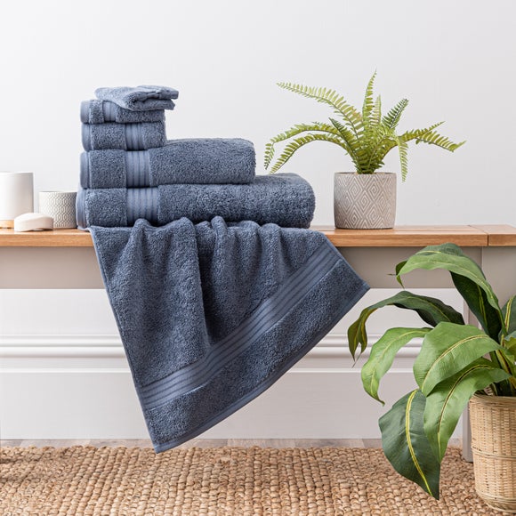 Folkstone Blue Egyptian Cotton Towel Dunelm