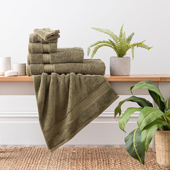 Olive Green Egyptian Cotton Towel Dunelm