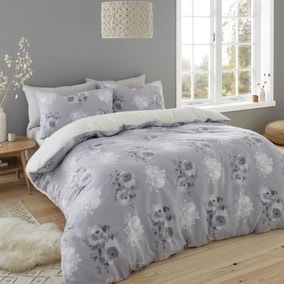 Catherine Lansfield Cosy Painterly Floral Duvet Cover and Pillowcase Set