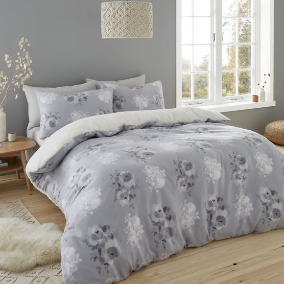 dunelm grey floral bedding