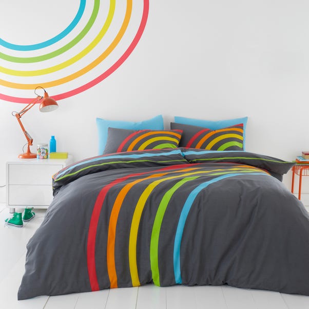 Elements Rainbow 100% Cotton Duvet Cover and Pillowcase Set image 1 of 6