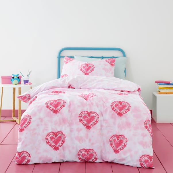 Tie Dye Hearts Duvet Cover and Pillowcase Set image 1 of 6