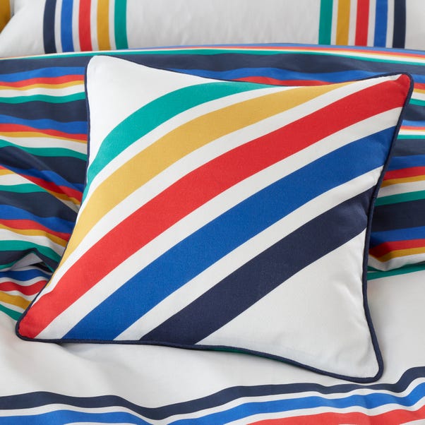 Retro Stripe Cushion MultiColoured