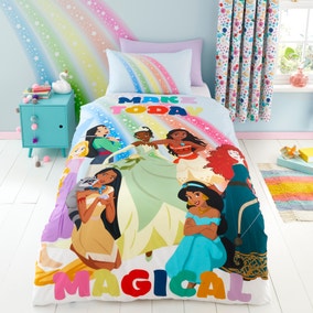 Disney Princess Magical 100% Cotton Duvet Cover and Pillowcase Set