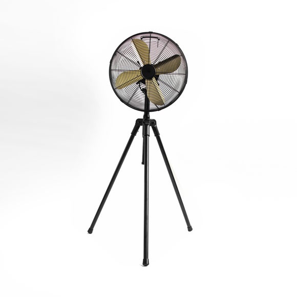 Click to view product details and reviews for 16&rdquo; Matt Black Tripod Fan With Gold Blades.