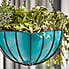 Teal Wire Hanging Basket MultiColoured