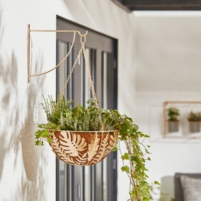 Gold Leaves Hanging Basket