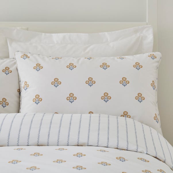 Dorma Weybourne 100% Cotton Oxford Pillowcase Pair Blue