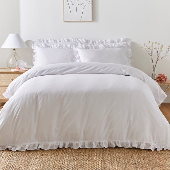 ruffle white duvet cover