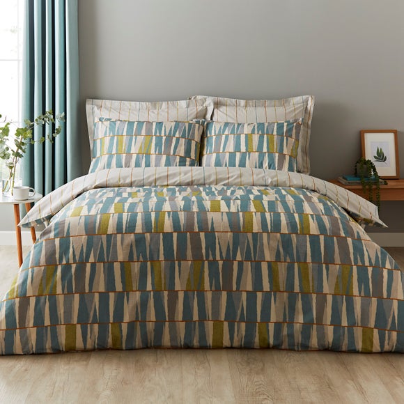 Elements Kolla Blue Duvet Cover And Pillowcase Set