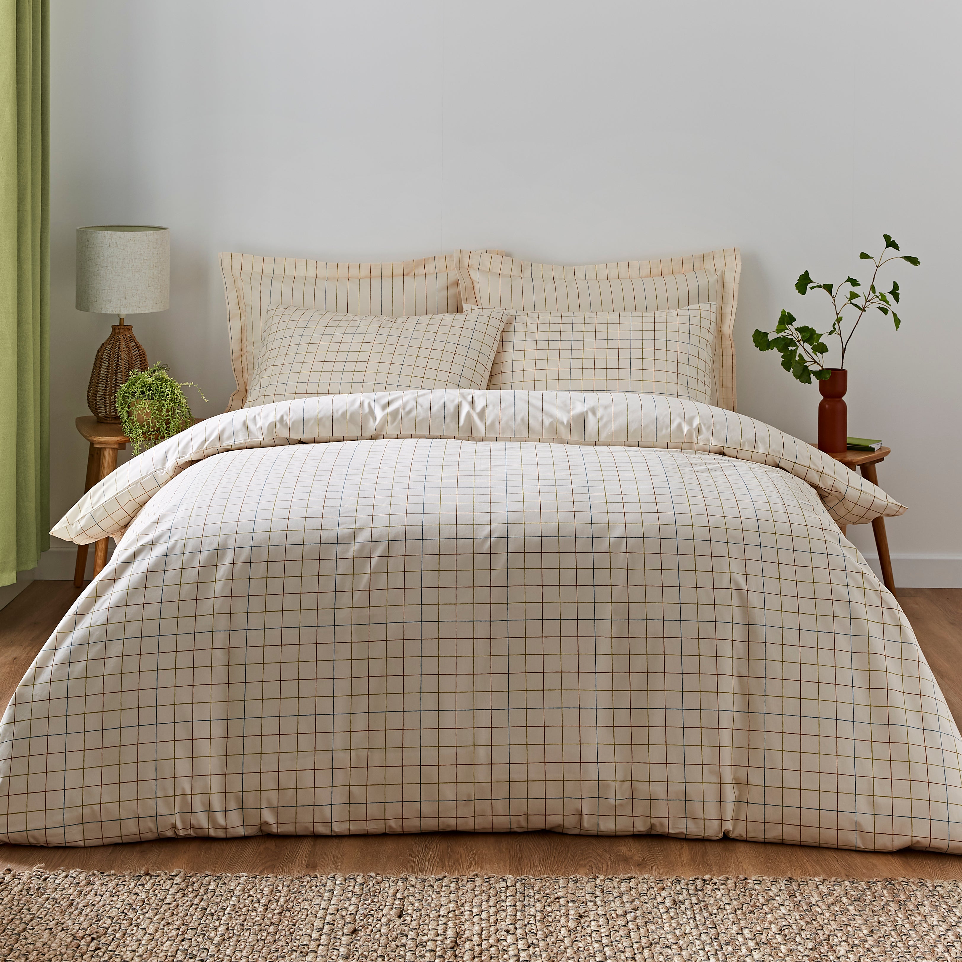 Elements Randig Natural Duvet Cover And Pillowcase Set Beige