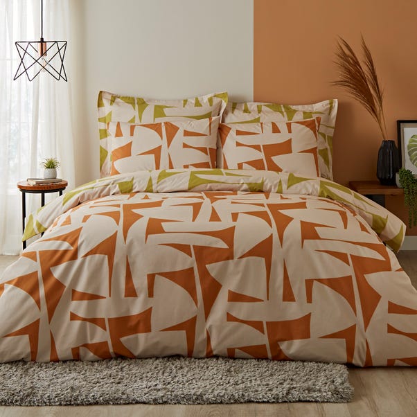 Elements Klipp Orange Duvet Cover and Pillowcase Set image 1 of 5