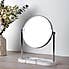 Marble Effect Pedestal Mirror and Storage Tray White