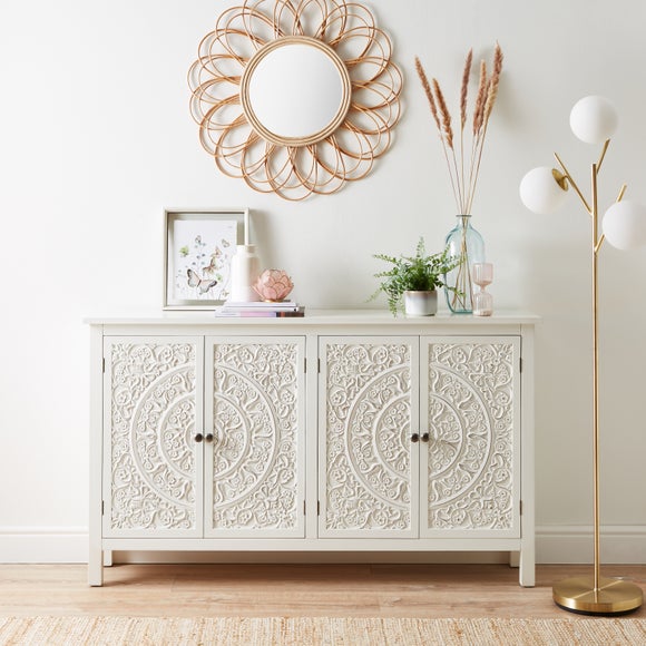 white slimline sideboard