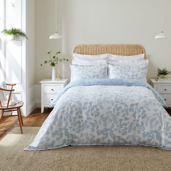 Dorma Daylesford Blue 100% Cotton Duvet Cover and Pillowcase Set  undefined