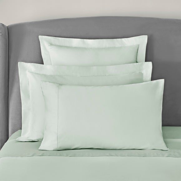 Dorma 300 Thread Count 100 Cotton Sateen Plain Cuffed Pillowcase Dunelm