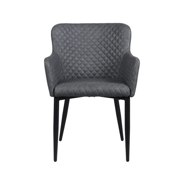 Montreal Faux Leather Carver Dining Chair Grey