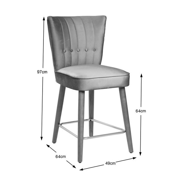 Isla Velvet Bar Stool Dunelm