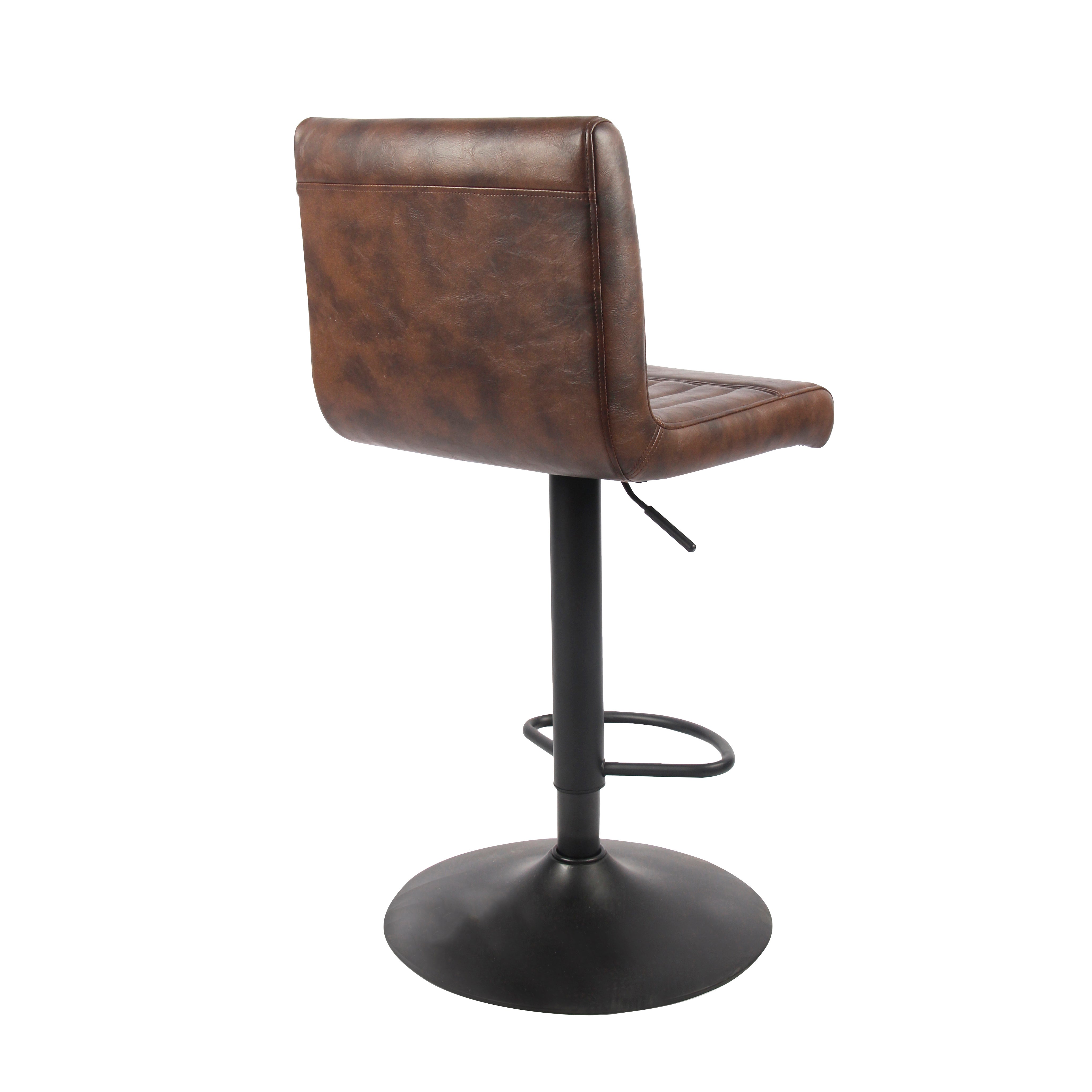 Felix Counter Adjustable Height Bar Stool Faux Leather Brown