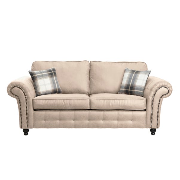 Oakland Faux Leather 3 Seater Sofa Dunelm, Brown Faux Leather Sofa
