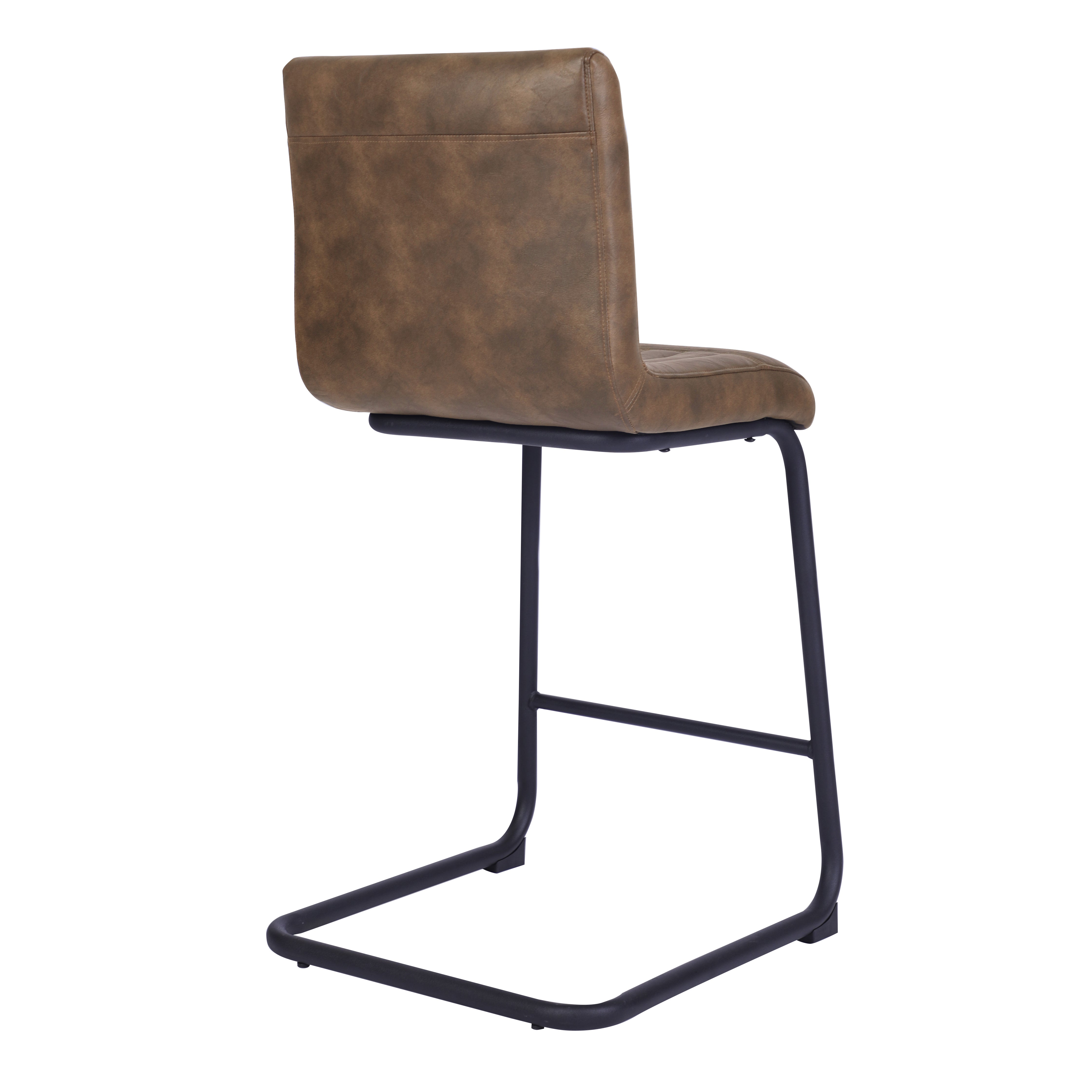Felix Counter Height Cantilever Bar Stool Faux Leather Brown